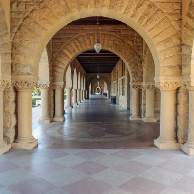 Outdoor corridor at Stanford University