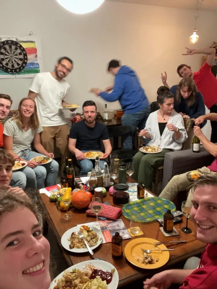 Bridget with friends at Thanksgiving